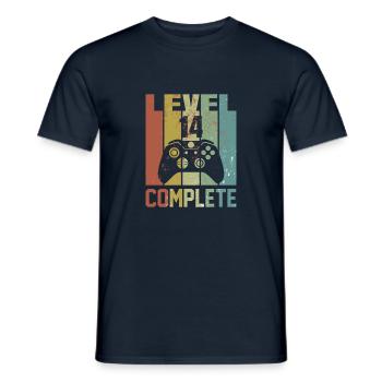 Level 14 Complete Birthday Shirt Youth Gift - Men's T-Shirt - navy - Front - AI Model Male 178 light (178cm)