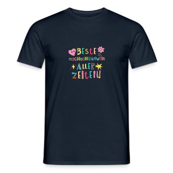 Beste Psychotherapeutin aller Zeiten Geschenk - Männer T-Shirt - Navy - Vorne - AI Model Male 178 light (178cm)