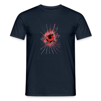 Rote Auge hinter einer Glasscheibe Gothic eye - Männer T-Shirt - Navy - Vorne - AI Model Male 178 light (178cm)