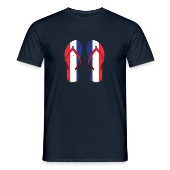 Frankreich Flagge Flipflop Franzose Geschenk - Männer T-Shirt - Navy - Vorne - AI Model Male 178 light (178cm)