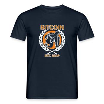 Requin avec Bitcoin depuis 2009 - T-shirt homme - marine - Devant - AI Model Male 178 light (178cm)