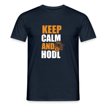 Immer weiter Hodl, Bitcoin - Männer T-Shirt - Navy - Vorne - AI Model Male 178 light (178cm)