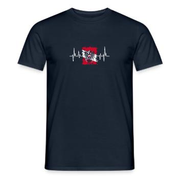 Austria Flag Heartbeat Österreich - Männer T-Shirt - Navy - Vorne - AI Model Male 178 light (178cm)