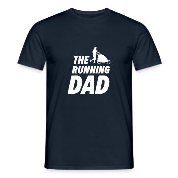 Running Dad Papa Jogging with Stroller Gift - Men's T-Shirt - navy - Front - AI Model Male 178 light (178cm)