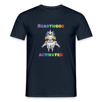 Unicorn Bodybuilder Beastmode Gym - Men's T-Shirt - navy - Front - AI Model Male 178 light (178cm)
