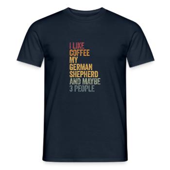Coffee and my German shepherd - Men's T-Shirt - navy - Front - AI Model Male 178 light (178cm)