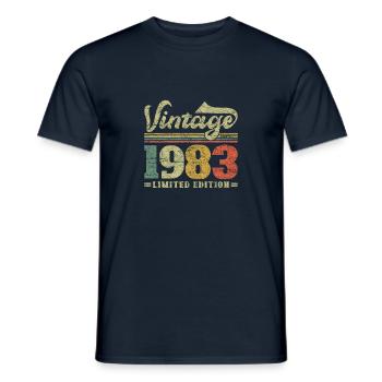 Édition limitée Vintage 1983 - T-shirt homme - marine - Devant - AI Model Male 178 light (178cm)