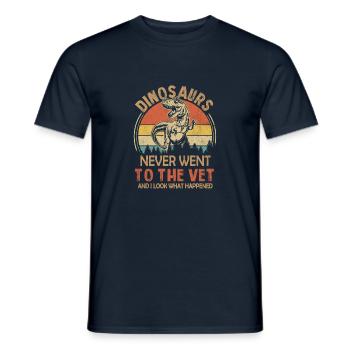 Les dinosaures ne sont jamais allés chez le vétérinaire - T-shirt homme - marine - Devant - AI Model Male 178 light (178cm)