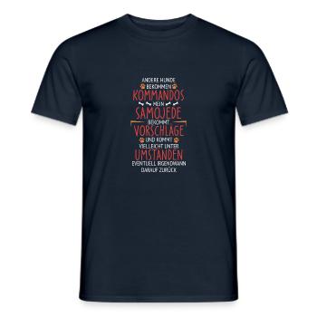 Samojede Vorschläge statt Kommandos - Männer T-Shirt - Navy - Vorne - AI Model Male 178 light (178cm)