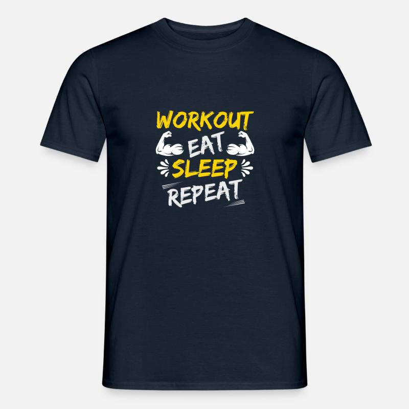 workout eat sleep repeat - Männer T-Shirt - Navy