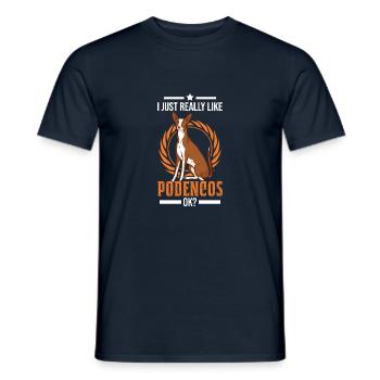 J’aime vraiment Podencos ok Spanish Greyhound - T-shirt homme - marine - Devant - AI Model Male 178 light (178cm)