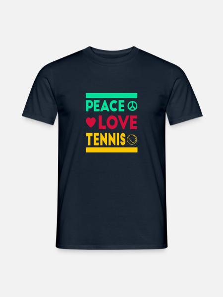 Peace, Love, Tennis - Men's T-Shirt - navy