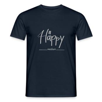 Häppy Meistens - Happy, Humor - Männer T-Shirt - Navy - Vorne - AI Model Male 178 light (178cm)