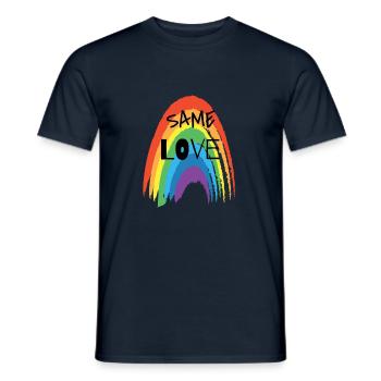SAME LOVE - Männer T-Shirt - Navy - Vorne - AI Model Male 178 light (178cm)