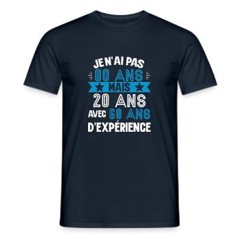 Cadeau anniversaire 80 ans rigolo homme - T-shirt homme - marine - Devant - AI Model Male 178 light (178cm)