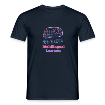 Fier d’enseigner aux apprenants multilingues Mehrsprachig - T-shirt homme - marine - Devant - AI Model Male 178 light (178cm)