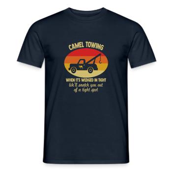 Camel Towing Retro Adult Camel Toe Funny - Men's T-Shirt - navy - Front - AI Model Male 178 light (178cm)