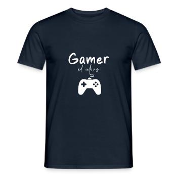 Gamer et alors - T-shirt homme - marine - Devant - AI Model Male 178 light (178cm)