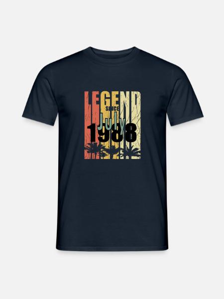 Juli 1988 Geburtstagsgruss retro design - Männer T-Shirt - Navy