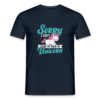 Einhorn - Männer T-Shirt - Navy - Vorne - AI Model Male 178 light (178cm)
