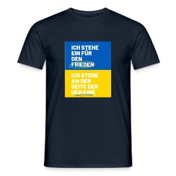 Ukraine Klamotten - Männer T-Shirt - Navy - Vorne - AI Model Male 178 light (178cm)