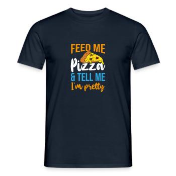 Nourrissez-moi pizza et dis-moi que je suis jolie - Pizza Love - T-shirt homme - marine - Devant - AI Model Male 178 light (178cm)