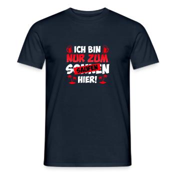 Ich bin nur zum saufen hier Biertrinker - Männer T-Shirt - Navy - Vorne - AI Model Male 178 light (178cm)
