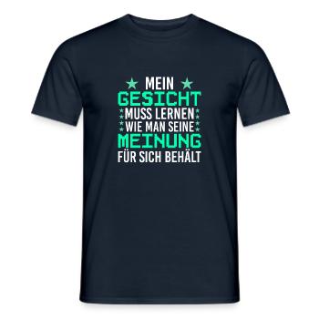 Witziges Sprüche Retro Mein Gesicht Statement - Männer T-Shirt - Navy - Vorne - AI Model Male 178 light (178cm)