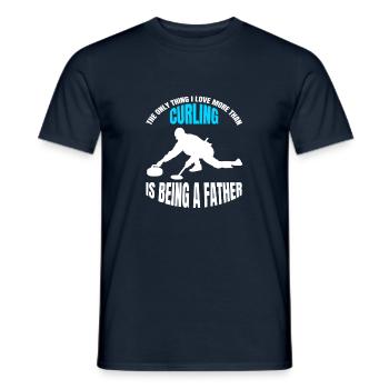 Curling Stone Father Curl Papa Curler Curling Stone - Men's T-Shirt - navy - Front - AI Model Male 178 light (178cm)