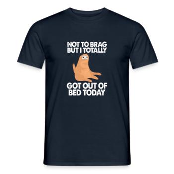 Sloth Funny Totally Got Out Of Bed Today - Men's T-Shirt - navy - Front - AI Model Male 178 light (178cm)