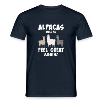 Alpacas make me feel great again - Männer T-Shirt - Navy - Vorne - AI Model Male 178 light (178cm)