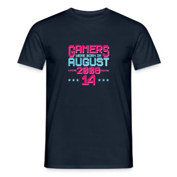 15. Geburtstag August Jahrgang 2007 Gamer - Männer T-Shirt - Navy - Vorne - AI Model Male 178 light (178cm)