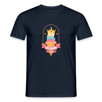 Crème glacée Crown Cone Crème glacée - T-shirt homme - marine - Devant - AI Model Male 178 light (178cm)