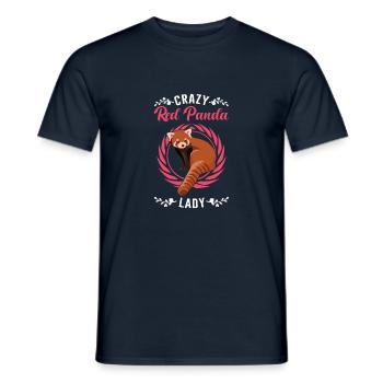 Crazy Red Panda lady Roter Panda - Men's T-Shirt - navy - Front - AI Model Male 178 light (178cm)