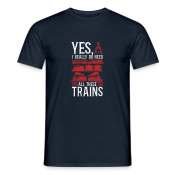 Steam Train Driver Trainspotting - Männer T-Shirt - Navy - Vorne - AI Model Male 178 light (178cm)