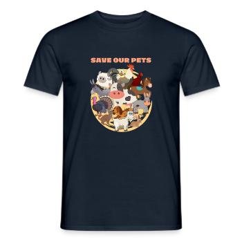 Save Our Pets - Men's T-Shirt - navy - Front - AI Model Male 178 light (178cm)