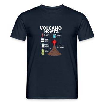 Vulkan Bau Anleitung Wissenschaft Geschenk Geeks - Männer T-Shirt - Navy - Vorne - AI Model Male 178 light (178cm)