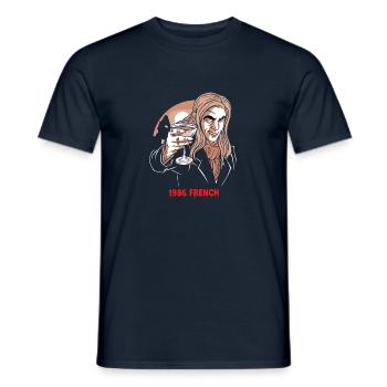 1986 French Vampire Sommelier Wine Blood French - Men's T-Shirt - navy - Front - AI Model Male 178 light (178cm)