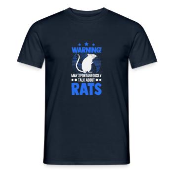 Warning Rat Owner Pets - Men's T-Shirt - navy - Front - AI Model Male 178 light (178cm)