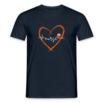 EKG Heartbeat Love Nurse RN Pumpkin Halloween - Männer T-Shirt - Navy - Vorne - AI Model Male 178 light (178cm)