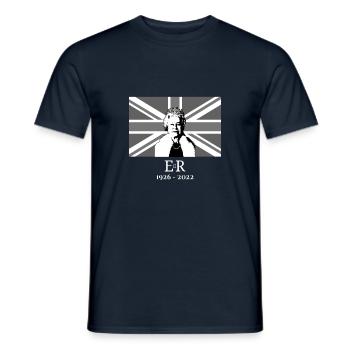 Königin Elisabeth II. EIIR Union Jack - Männer T-Shirt - Navy - Vorne - AI Model Male 178 light (178cm)