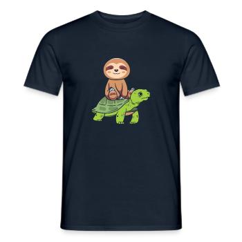 Drôle de tortue de mer Tortue de mer Eau de mer - T-shirt homme - marine - Devant - AI Model Male 178 light (178cm)