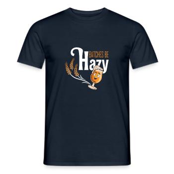 Batches be Hazy Beer Drinker Beer Brew Beer Glass - Men's T-Shirt - navy - Front - AI Model Male 178 light (178cm)