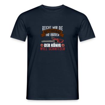 Reicht Mir Die Kettensäge - Männer T-Shirt - Navy - Vorne - AI Model Male 178 light (178cm)