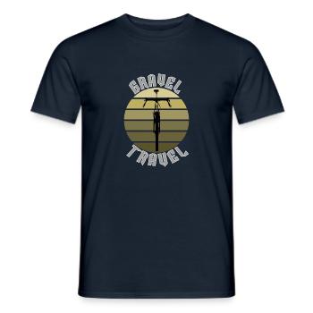 gravel travel-Bikeshirt - Männer T-Shirt - Navy - Vorne - AI Model Male 178 light (178cm)