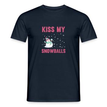 Kiss My Snowballs - Men's T-Shirt - navy - Front - AI Model Male 178 light (178cm)