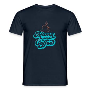 Kaffee lustiges Zitat - Männer T-Shirt - Navy - Vorne - AI Model Male 178 light (178cm)