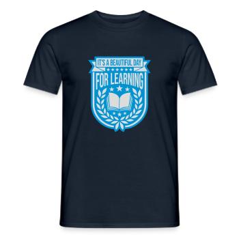 beautiful day for learning - Men's T-Shirt - navy - Front - AI Model Male 178 light (178cm)