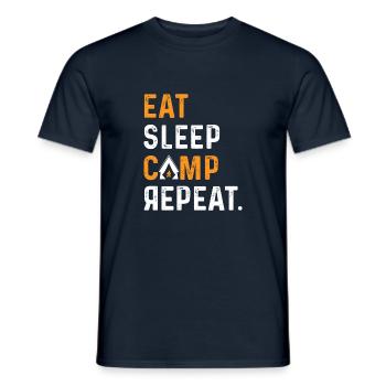 Eat sleep camp repeat - Männer T-Shirt - Navy - Vorne - AI Model Male 178 light (178cm)