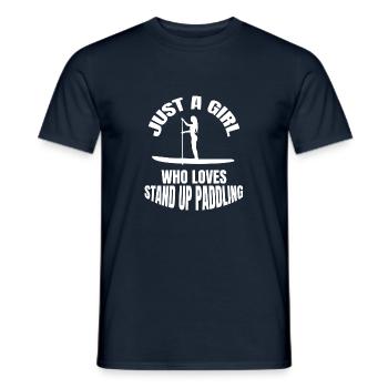 Les filles de stand up paddle disent que le surf est plus drôle - T-shirt homme - marine - Devant - AI Model Male 178 light (178cm)